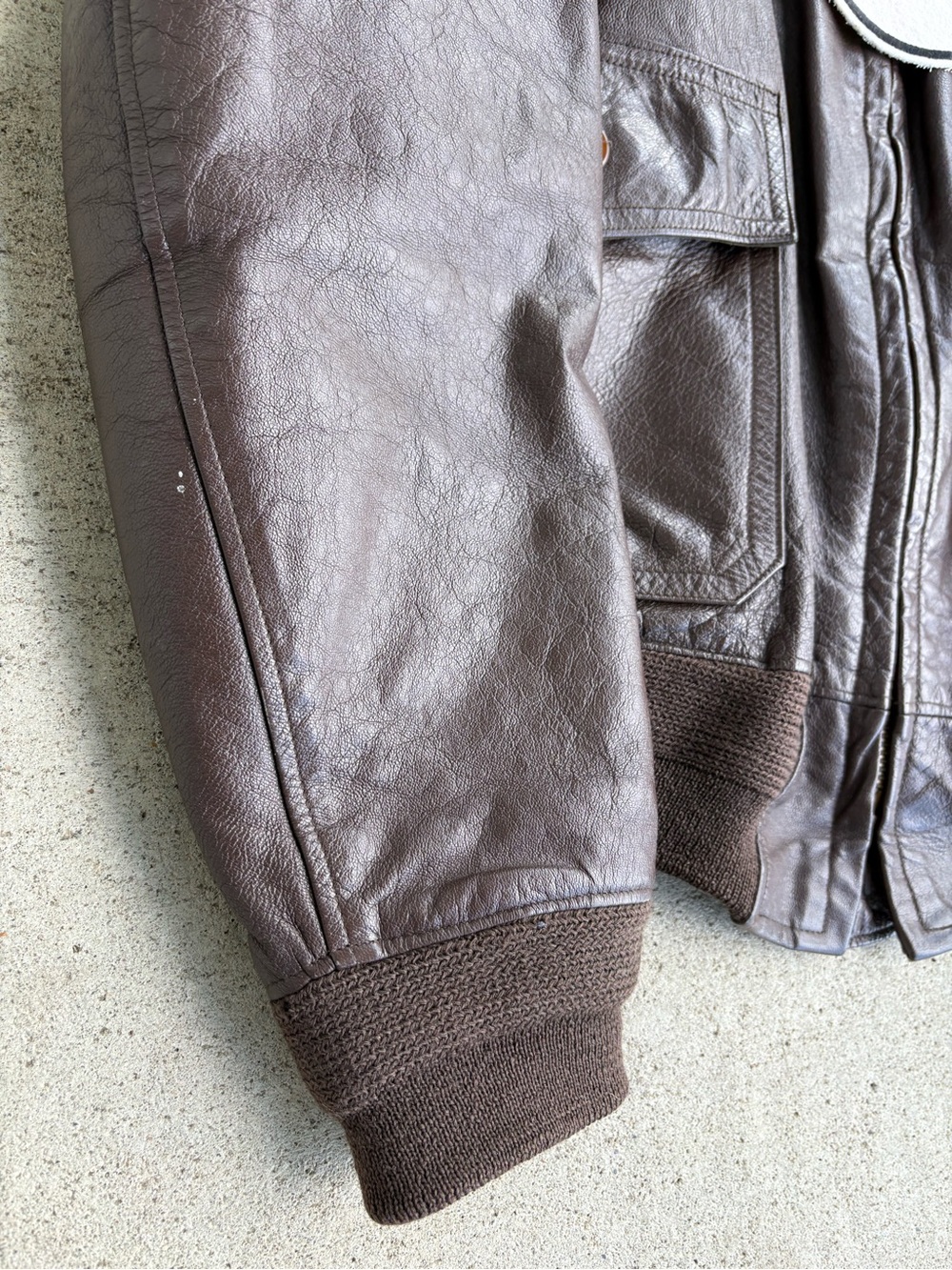 70s Willis & Geiger U.S. Navy Goatskin G1 Flight Jacket Sz 44 - Picture 3 of 8